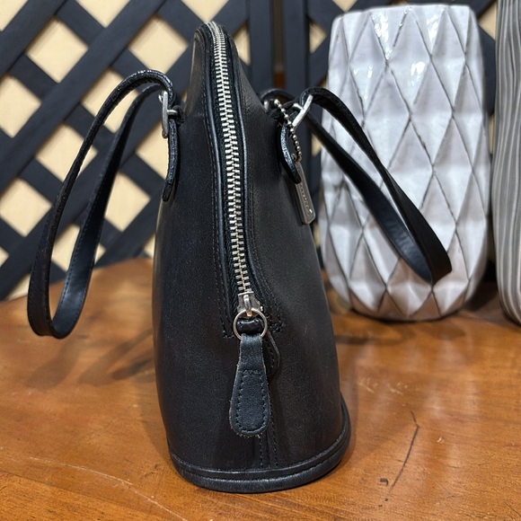 2008 Coach Mini Dome Black Leather Satchel with Metal Hang Tag - Picture 5 of 12